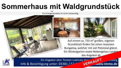 sommerhaus mit waldgrundstueck  verkauft